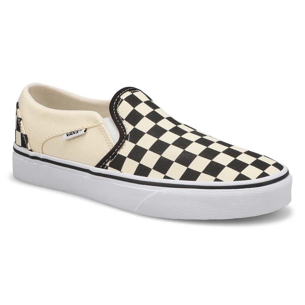 🆕️NWT Vans Women's Asher Slip On Sneakers in 'Black/Cream', Size 9